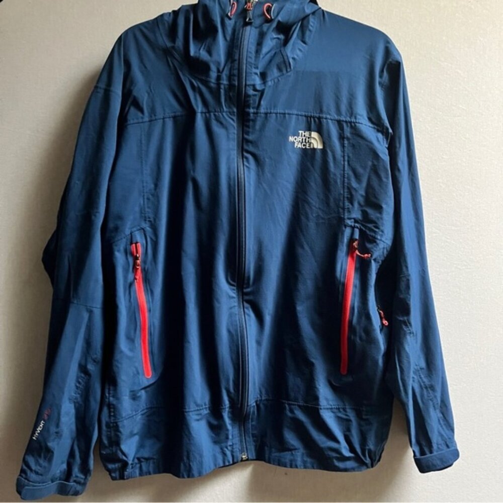 The North Face Blue Jacket with Red Accents